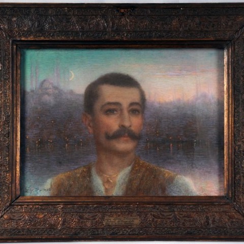 Lucien Levy-Dhurmer (1865-1953). Fantôme d’Orient. Pierre Loti devant Istanbul. 